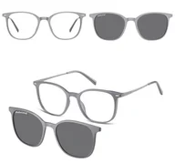 Okulary korekcyjne, oprawki, szkła - Owalne okulary pod korekcję z polaryzacyjną nakładką przeciwsłoneczną CLIP-TRC-194C-1 - miniaturka - grafika 1