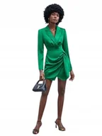 Sukienki - SHEIN SUKIENKA MARYNARKOWA ZIELONA SATYNA 38 ŁWN - miniaturka - grafika 1