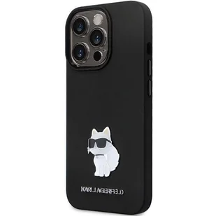 Etui Karl Lagerfeld KLHCP13XSMHCNPK na iPhone 13 Pro Max 6.7" - czarne Silicone C Metal Pin - Etui i futerały do telefonów - miniaturka - grafika 2