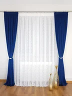 Firany - Długa firana zdobiona ślicznym haftem, gotowe firany do salonu - miniaturka - grafika 1