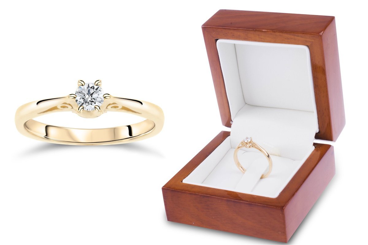 ZŁOTY PIERŚCIONEK ZŁOTO ZARĘCZYNOWY 333 Rozmiar 6