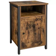 Szafki nocne - Songmics NIGHTSTAND/RUSTICBROWN/BLACK/40X40X60CM NSTAND/BR+BL/40 - miniaturka - grafika 1