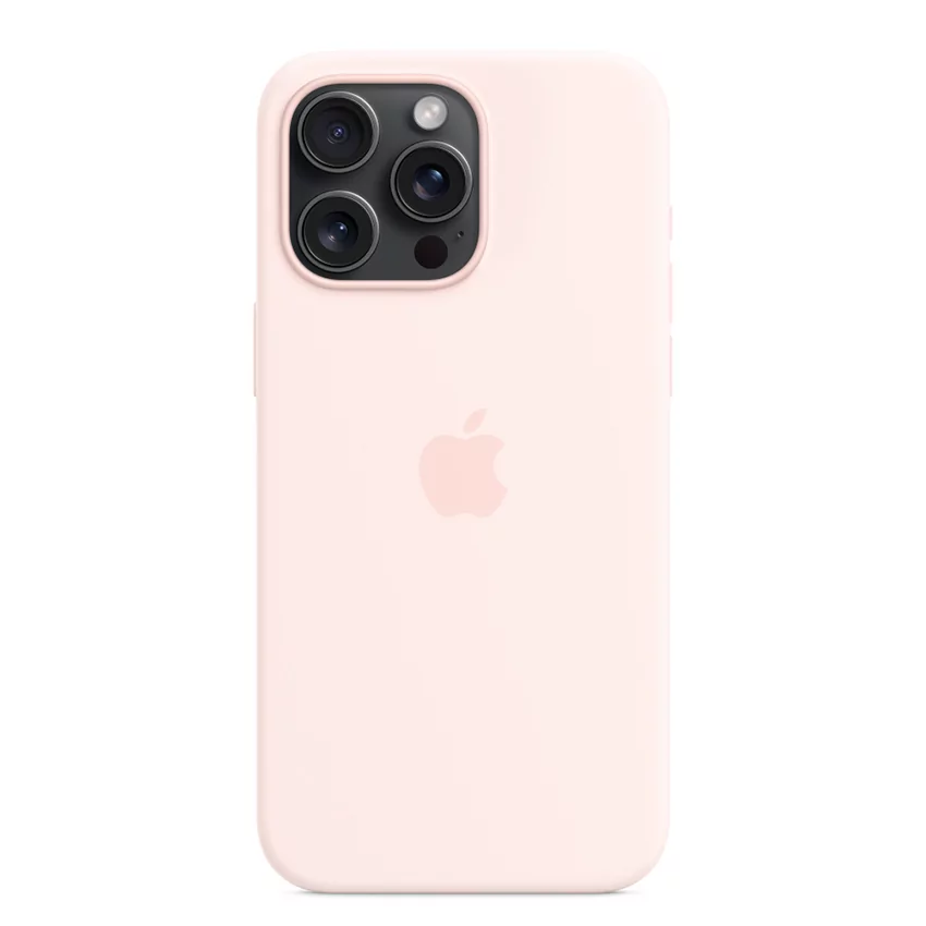 Apple Silicone Case etui z MagSafe do iPhone 15 Pro Max (jasnoróżowy)