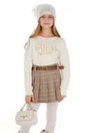 Swetry dla dziewczynek - Guess sweter dziecięcy kolor beżowy lekki - miniaturka - grafika 1
