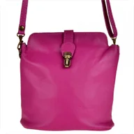 Torebki damskie - Mała skórzana listonoszka fuksja - miniaturka - grafika 1