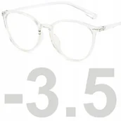 Okulary korekcyjne, oprawki, szkła - Okulary minusy kujonki kocie oczy korekcyjne -3.5 - miniaturka - grafika 1