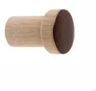 Wieszak ścienny Simple Drewniany Emaliowany Ciemny Brązowy - Olej Biały - Wieszaki i stojaki - miniaturka - grafika 1