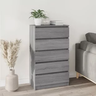 Komoda, szary dąb sonoma, 60x36x103 cm, materiał drewnopochodny Lumarko! - Inne meble do salonu - miniaturka - grafika 1
