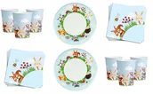 Dekoracje i nakrycia stołu na imprezę - Zestaw urodzinowy Leśne zwierzątka woodland - miniaturka - grafika 1