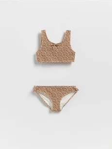 Reserved - Dwuczęściowy strój kąpielowy we wzór - brązowy - Stroje kąpielowe dla dziewczynek - miniaturka - grafika 1