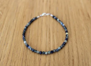 Bransoletka naturalne SZAFIRY MARMUREK fasetowane 3,0mm agalag - Bransoletki - miniaturka - grafika 1