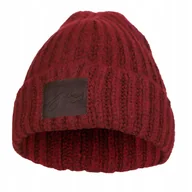 Czapki damskie - Czapka Damska Z Napisem Zimowa Jesienna Ciepła Klasyczna Naszywka Moraj Wine Red - miniaturka - grafika 1