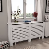 Akcesoria grzewcze - vidaXL Osłony na kaloryfer, 2 szt., białe, 172x19x81,5 cm, MDF - miniaturka - grafika 1