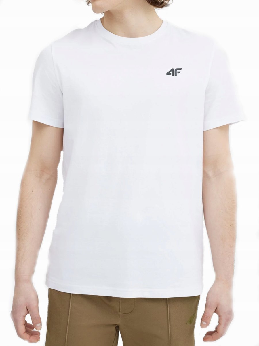 Koszulka 4F Męska 4Fss23Ttshm536-10S Biała 3Xl