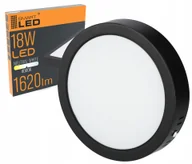 Lampy sufitowe - Panel Led Natynkowy Plafon Lampa 18W Czarny - miniaturka - grafika 1