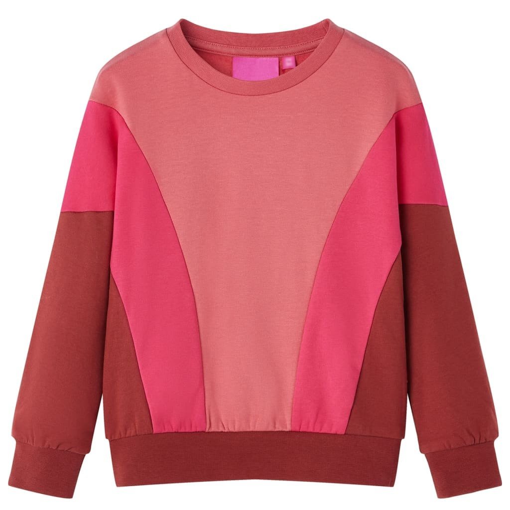 Bluza dziecięca z blokami kolorów, róż i henna, 92