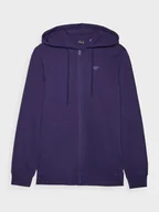 Bluzy sportowe męskie - Męska bluza dresowa rozpinana z kapturem 4F 4FWMM00TSWSM1768 - granatowa - miniaturka - grafika 1