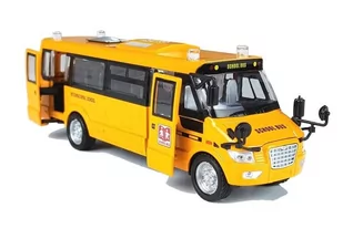 Metalowy Autobus Szkolny z silnikiem naciąganym - Samochody i pojazdy dla dzieci - miniaturka - grafika 3