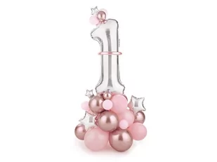 PartyDeco Bukiet balonów Cyfra ''1'', różowy, 90x140cm GBN7-1-081 [17999202] - Balony i akcesoria - miniaturka - grafika 1