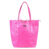 Torebki damskie - Skórzana damska shopperbag z kieszenią MiaMore - miniaturka - grafika 1