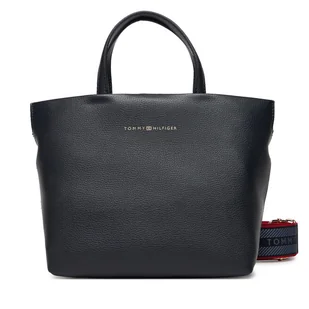 Torebka Tommy Hilfiger Th Logotape Mini Tote AW0AW17694 Granatowy - Torebki damskie - miniaturka - grafika 1