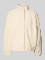 Bluzy damskie - Bluza rozpinana ze sztucznym kożuszkiem - miniaturka - grafika 1