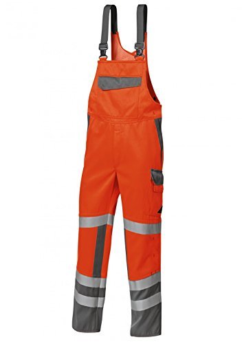 BP 1790-555-21-52 l ogrodniczki, szelki ze stretchem z mocowaniami na klips, mieszanka materiału 295,00 g/m², biały/ciemnoszary, 52 l