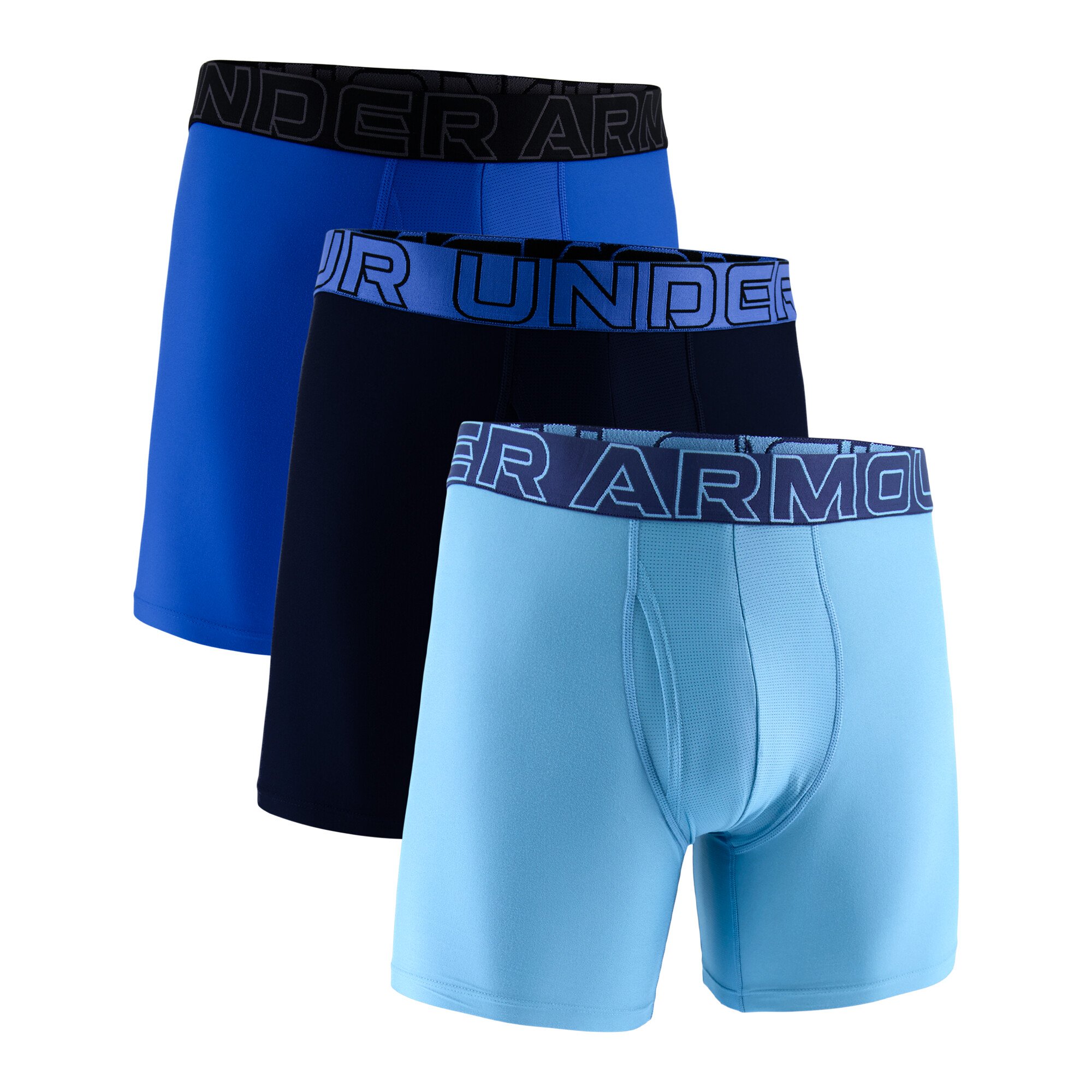 Bokserki męskie Under Armour Perf Tech Solid 6in 3Pack Blue L