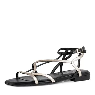 Sandały damskie Tamaris, Damskie sandały z paskami, TOUCHit, Czarny Czarny Czarny Lt Gold, 38 EU - Sandały damskie - miniaturka - grafika 1