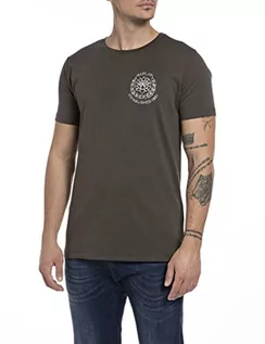 Koszulki męskie - Replay Męski T-shirt M6566B.00.2660, 416 Marrone, S - grafika 1