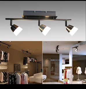 Listwa LED SX8228-03A 3x5W nikiel mat, białe szkło, lampa sufitowa długość 48cm, szerokość 8,5cm, wysokość 17,5cm 3000k biała ciepła - Lampy sufitowe - miniaturka - grafika 1