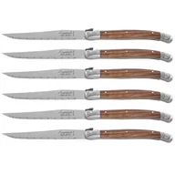 Noże kuchenne - Laguiole Zestaw noży do steków w bloku Premium 6 szt. drewniane - miniaturka - grafika 1
