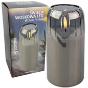 Świece - SZKLANA ŚWIECA WOSKOWA LED 15 CM OZDOBA ŚWIECZKA Z EFEKTEM PŁOMIENIA R6 - miniaturka - grafika 1