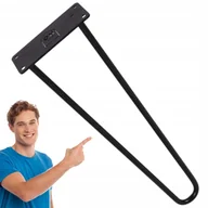 Meble modułowe i akcesoria - Noga metalowa meblowa do stołu biurka komody loft 50cm czarna - miniaturka - grafika 1