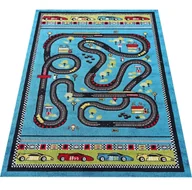 Dywany dla dzieci - Niebieski dywan z motywem toru wyścigowego B5-D20 - miniaturka - grafika 1