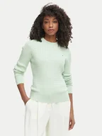 Swetry damskie - Tommy Hilfiger Sweter WW0WW44993 Zielony Regular Fit - miniaturka - grafika 1