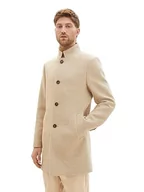 Płaszcze męskie - TOM TAILOR męski płaszcz wełniany, 32526 - Big Beige Herringbone Optic, S - miniaturka - grafika 1