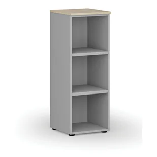 Regał biurowy PRIMO GRAY, 1087 x 400 x 420 mm, szary/dąb naturalny - Regały biurowe - miniaturka - grafika 1