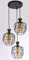 Lampy sufitowe - Lampa wisząca VEN Wisząca LAMPA loftowa VEN W-5291/3 BK metalowa OPRAWA industrialna ZWIS geometryczny druciany czarny miodowy - miniaturka - grafika 1