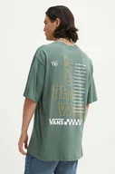 Koszulki męskie - Vans t-shirt bawełniany męski kolor zielony z nadrukiem VN000HFT1CI1 - miniaturka - grafika 1
