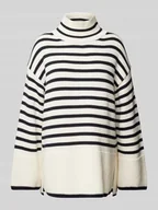 Swetry damskie - Sweter z dzianiny o kroju oversize z czystej bawełny w stylu marynarskim - miniaturka - grafika 1