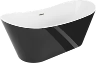 Wanny - Mexen Montana wanna wolnostojąca 170 x 80 cm, biała/czarna, przelew nikiel szczotkowany - 52011708075-97 - miniaturka - grafika 1