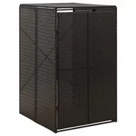 Kosze na śmieci - vidaXL Osłona na kosz na śmieci, czarna, 70x80x117 cm, polirattan - miniaturka - grafika 1
