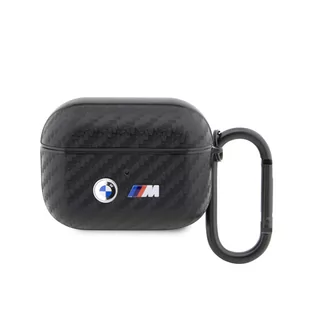 Oryginalne Etui APPLE AIRPODS PRO BMW Carbon Double Metal Logo (BMAPWMPUCA2) czarne - Akcesoria do słuchawek - miniaturka - grafika 3