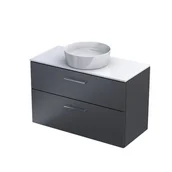 Szafki łazienkowe - Szafka łazienkowa pod umywalkę z blatem Oristo Geo 100 cm grafit mat biały połysk KI01-ZB2S-100-6 - miniaturka - grafika 1