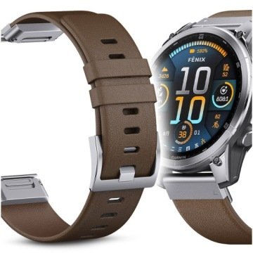 Pasek Skórzany do Garmin Fenix 3 5X 6X 7X 8 51mm Pro Solar Tactix Descent
