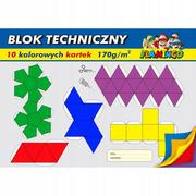 Szkolne artykuły papiernicze - Titanum Blok techniczny A4 Flamingo z kolorowymi kartkami 10 kartek - miniaturka - grafika 1