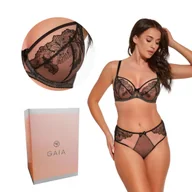 Biustonosze - Biustonosz z haftem Soft Flora 1255 miękki czarny  65J - miniaturka - grafika 1