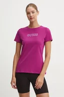 Koszulki sportowe damskie - Guess t-shirt BRIANA damski kolor fioletowy V3BI11 J1314 - miniaturka - grafika 1