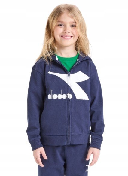 DIADORA GRANATOWA BLUZA DZIECIĘCA Z KAPTUREM I DŁUGIM RĘKAWEM 112 J5A